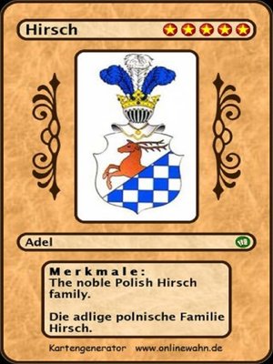 cover image of The noble Polish Hirsch family. Die adlige polnische Familie Hirsch.